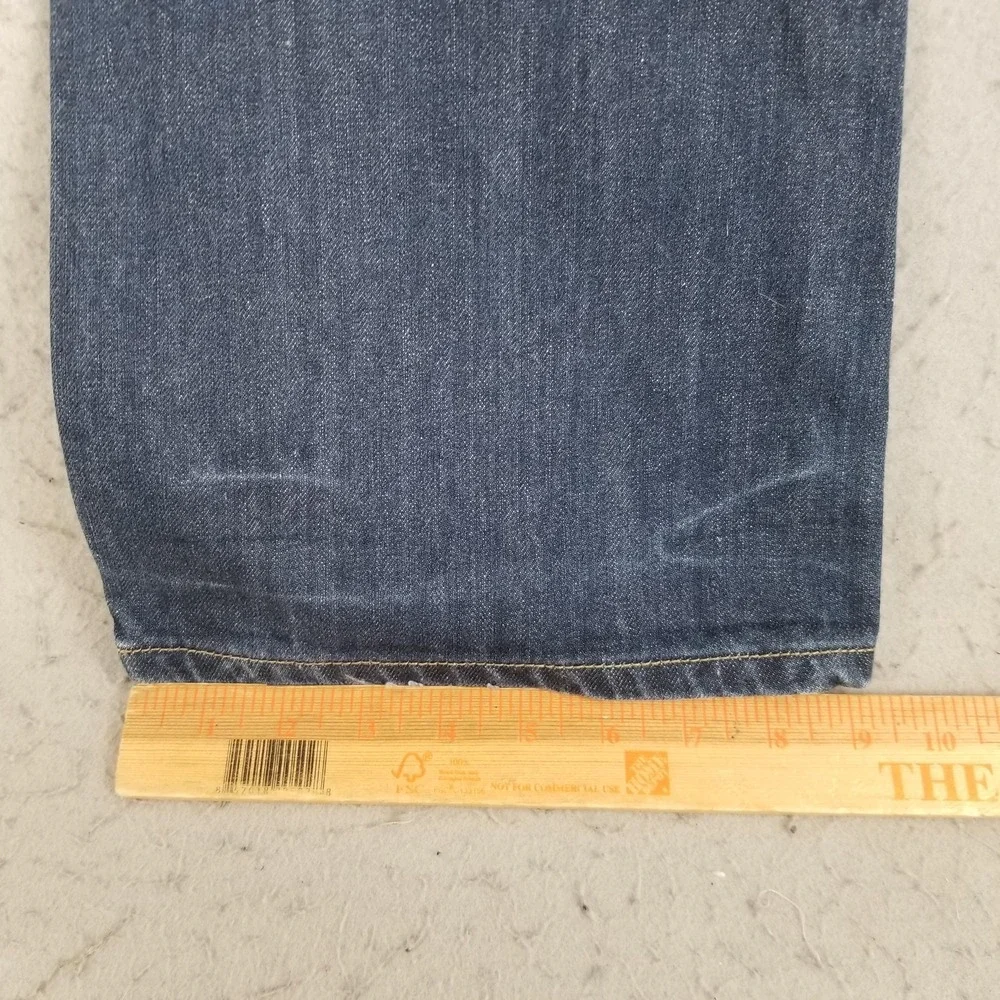 Urban Up Jeans Mens 32x32 Relaxed Straight Denim Zip Pocket Embroidered Pants